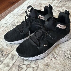 Womens Black Puma Contempt Demi Mesh Black Running Training Shoes